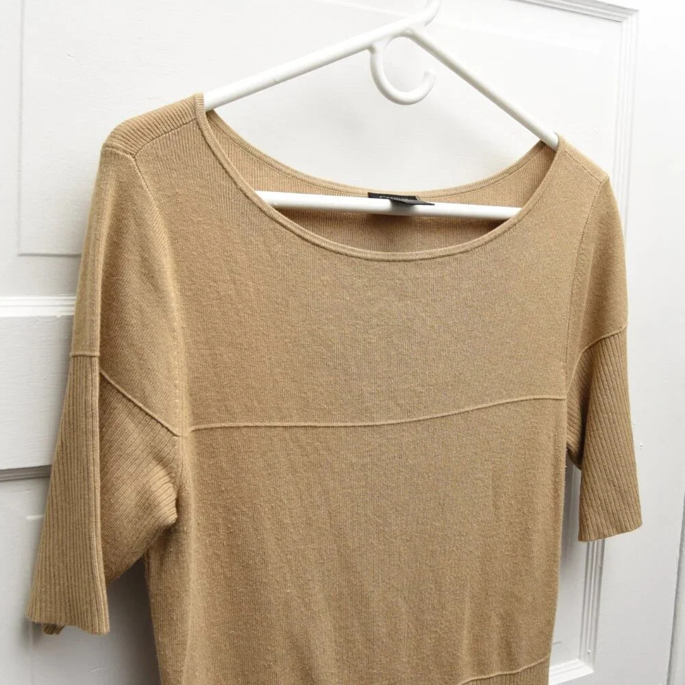 Ann Taylor Khaki‎ Sweater tee crew neck size M - Picture 4 of 5